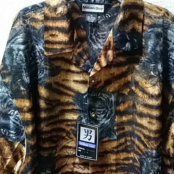 NEW Mens net button down shirt XL - Picture 2 of 5